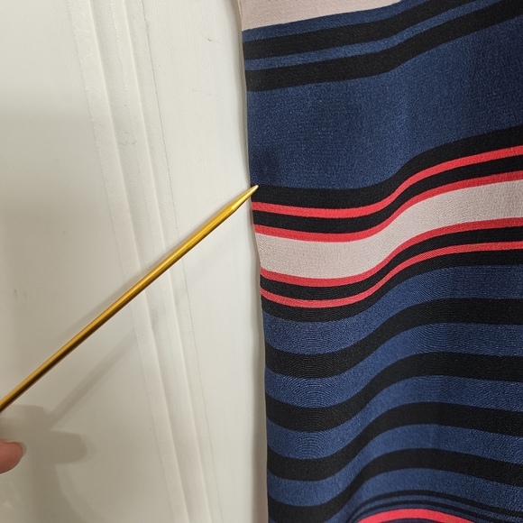Joie Silk Dress Womens Size XS Dawna Sleeveless Navy Multi Stripe Tank Shift - Picture 15 of 16